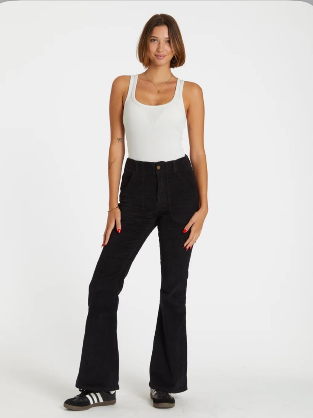Hammies Black High-Rise Flared Corduroy Jeans - Women